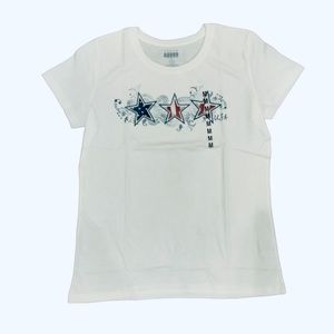 USA 3-Star Ladies Short Sleeve White NWT Crewneck Patriotic T-shirt